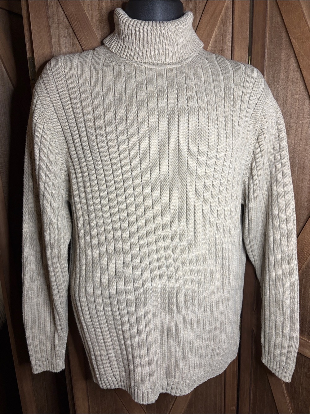 TOGO 100% Cotton Cable Knit Sweater Beige Taupe SIZE LARGE